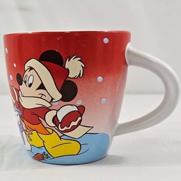 Disney Store Mickey Mouse Winter Wonderland 12 Oz Porcelain Coffee Tea Mug Cup - Picture 12 of 17